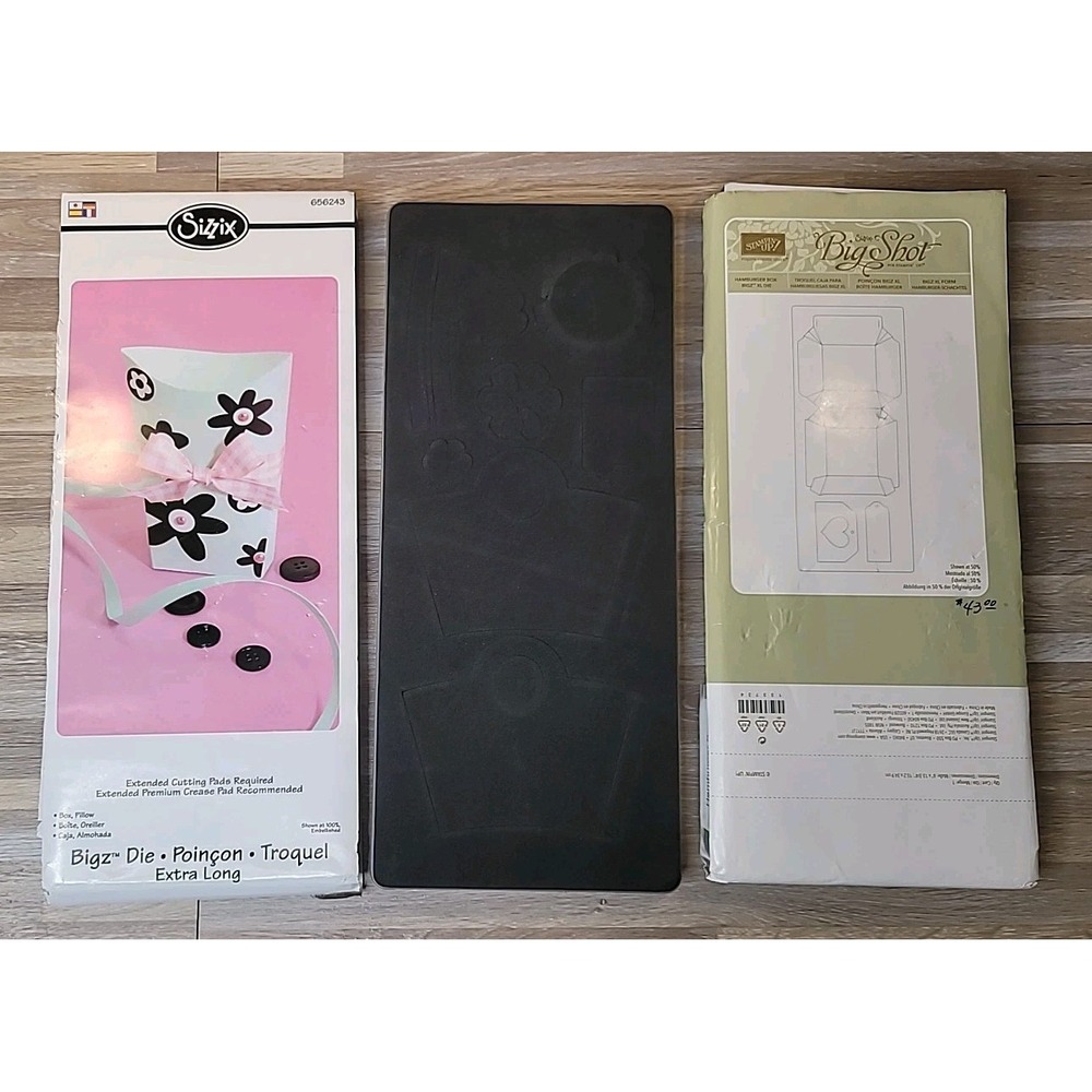 Stampin Up! Sizzix Big Shot‎ Bigz Die Box Pillow Baskets Blooms Hamburger RARE